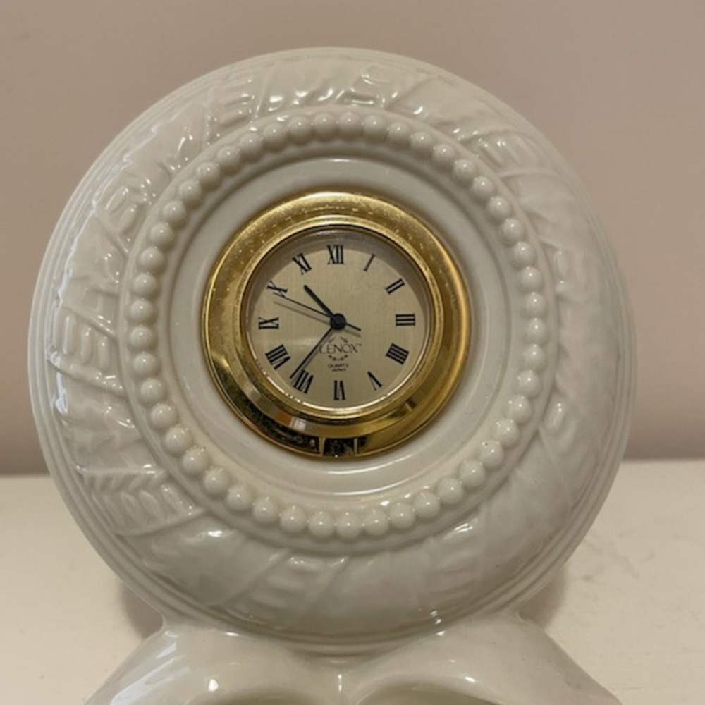 Vintage Lenox Desk Clock Untested - Needs Battery